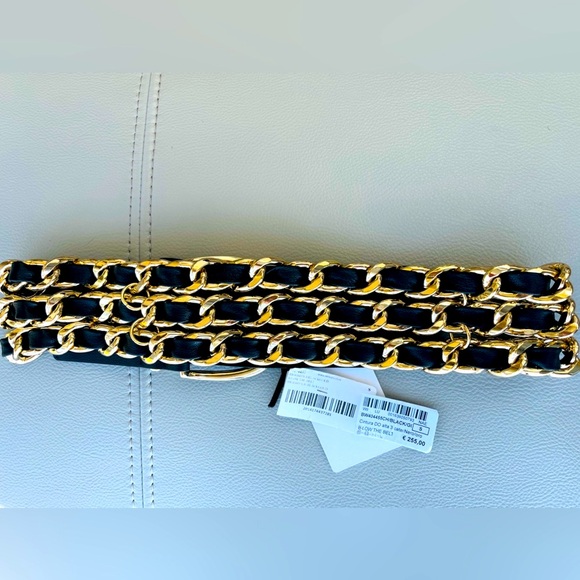 NWT! B-Low The Belt | Wide Leather Chain Belt in Black & Gold Size Small - Picture 7 of 16